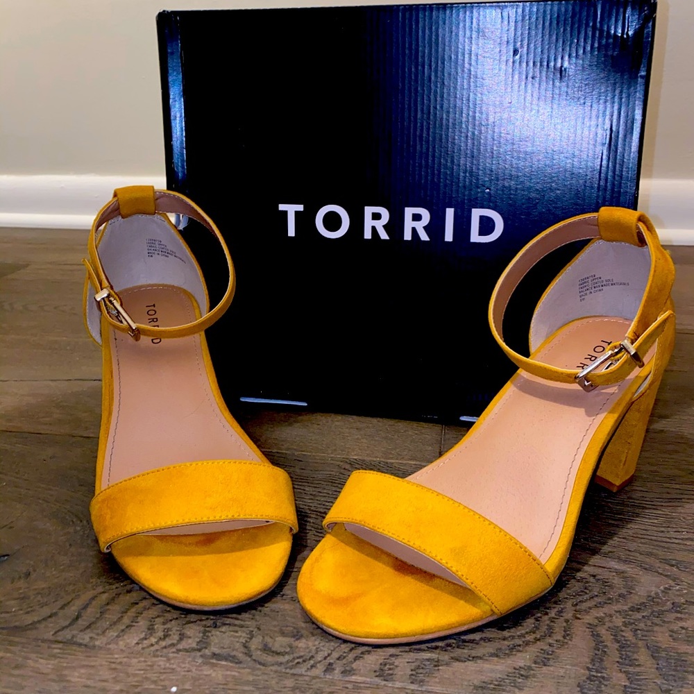 STILL AVAILABLE Torrid , yellow mustard strap heel
